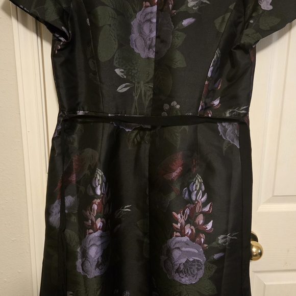 Talbots Black and Purple Floral Midi Dress - Picture 6 of 6